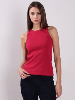 VERO MODA - Pink Solid Regular Fit Top