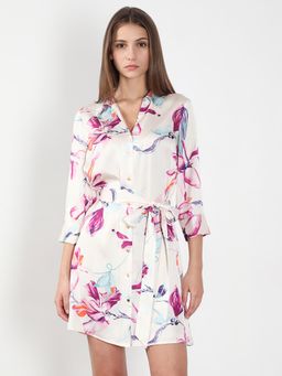 VERO MODA - White Printed Mini Dress and Belt