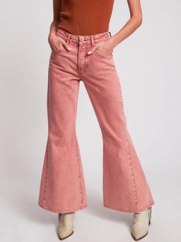 KOTTY - Pink Solid Bootcut Fit Jeans