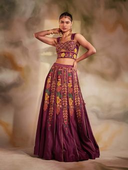 CHANDRIMA - Plum Beadwork Bustier