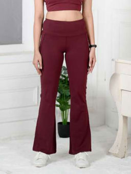 MLADA - Wine Bootcut Workout Pants for Women