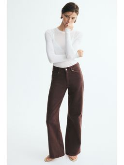 H&M - Women Brown Wide High Waist Jeans