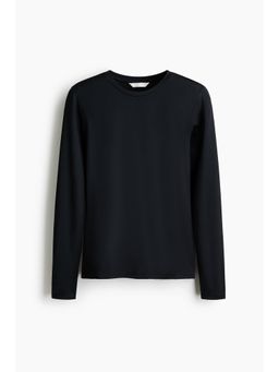 H&M - Women Black Long-Sleeved Microfibre Top