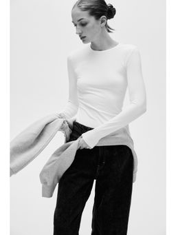 H&M - Women White Long-Sleeved Microfibre Top