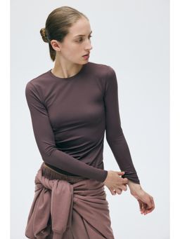 H&M - Women Purple Long-Sleeved Microfibre Top