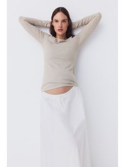 H&M - Women Beige Mama Ribbed Jersey Top