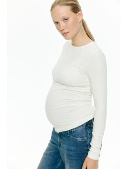 H&M - Women White Mama Ribbed Jersey Top