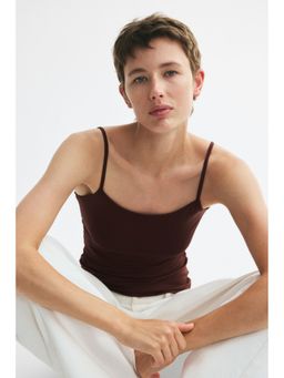 H&M - Women Brown Microfibre Strappy Top