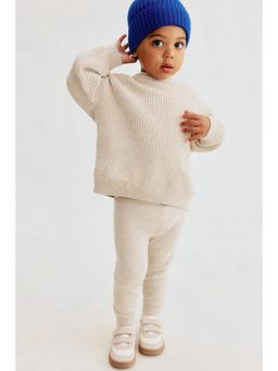 H&M - Unisex Beige 2-Piece Cotton Knit Set