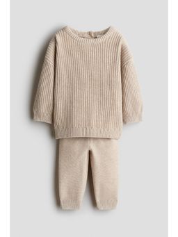 H&M - Boys Beige 2-Piece Cotton Knit