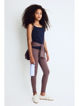 H&M - Girls Purple Sports Leggings With Drymove