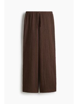 H&M - Women Brown Crinkled Drawstring Trousers