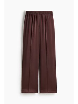 H&M - Women Brown Wide Crease-Detail Trousers