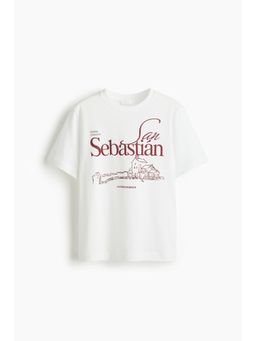H&M - Women White Printed T-Shirt