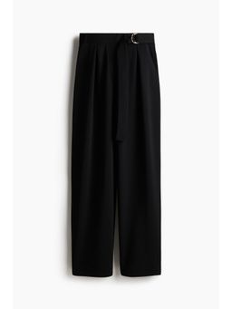 H&M - Women Black Belted Trousers