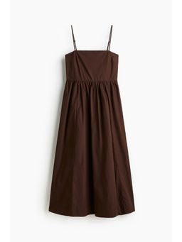 H&M - Women Brown Cotton Strappy Dress
