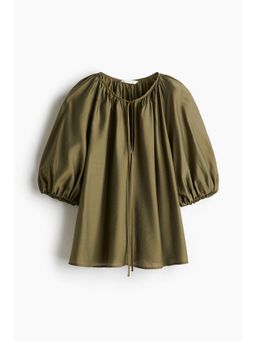 H&M - Women Green Balloon-Sleeved Blouse