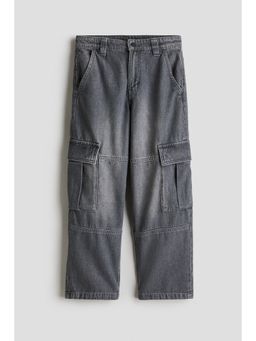 H&M - Boys Grey Baggy Fit Cargo Jeans