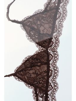 H&M - Women Brown Padded Soft Lace Bra