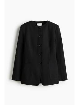 H&M - Women Black Linen-Blend Blazer