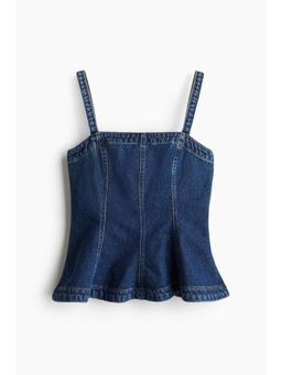 H&M - Women Blue Denim Peplum Top
