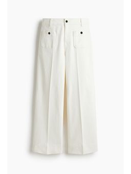 H&M - Women White Wide High Ankle Jeans