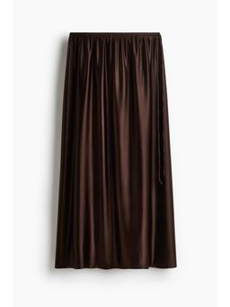 H&M - Women Brown Drawstring-Detail Skirt