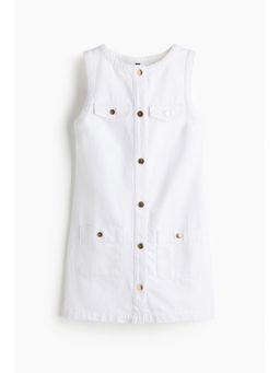 H&M - Women White Sleeveless Denim Dress