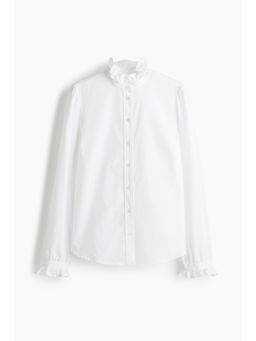 H&M - Women White Frilled-Collar Blouse