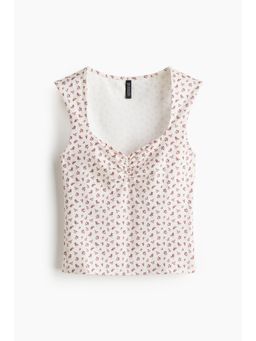 H&M - Women Beige Gathe Vest Top