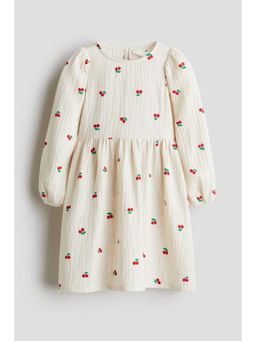 H&M - Girls White Cotton Muslin Dress