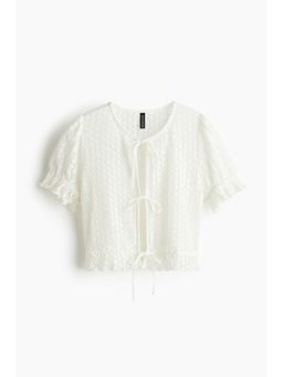 H&M - Women White Pointelle-Knit Top