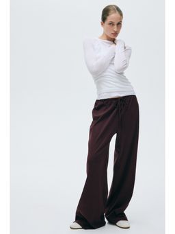 H&M - Women Red Ribbed Drawstring Trousers
