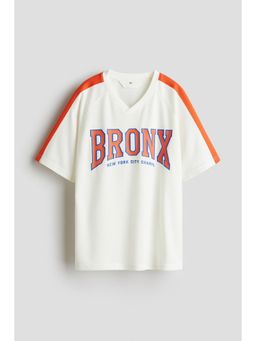 H&M - Boys White Loose-Fit Hockey Shirt