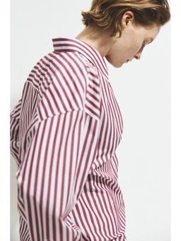H&M - Women Red Oversized Poplin Shirt