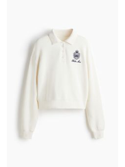 H&M - Women White Loose-Fit Polo Shirt