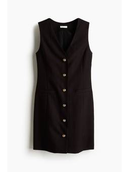 H&M - Women Black Button-Front Dress