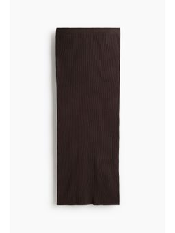 H&M - Women Brown Rib-Knit Skirt