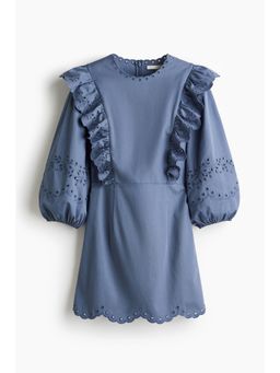 H&M - Women Blue Broderie Anglaise Dress