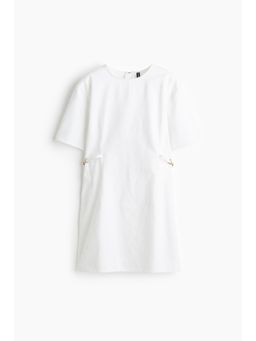 H&M - Women White Buckle-Detail Denim Dress
