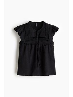 H&M - Women Black Textu Jersey Top