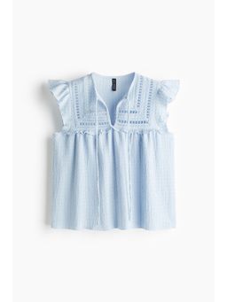 H&M - Women Blue Textu Jersey Top