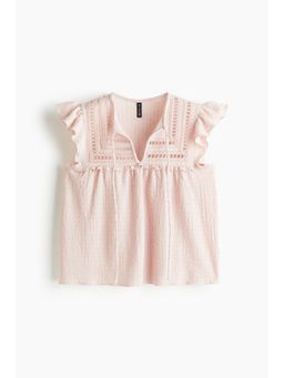 H&M - Women Pink Textu Jersey Top