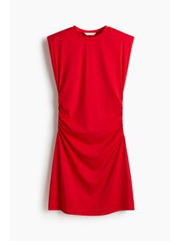 H&M - Women Red Shoulder-Pad Interlock Dress