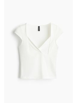 H&M - Women White Cap-Sleeved Top
