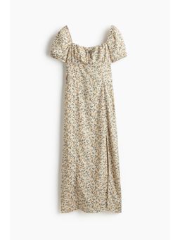 H&M - Women Beige Puff-Sleeved Dress