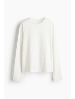 H&M - Women White Long-Sleeved Cotton Top