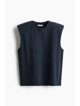 H&M - Women Black Shoulder-Pad Vest Top
