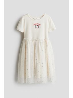 H&M - Girls White Motif-Detail Tulle Skirt Dress