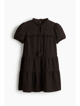 H&M - Women Brown Crinkled Jersey Dress